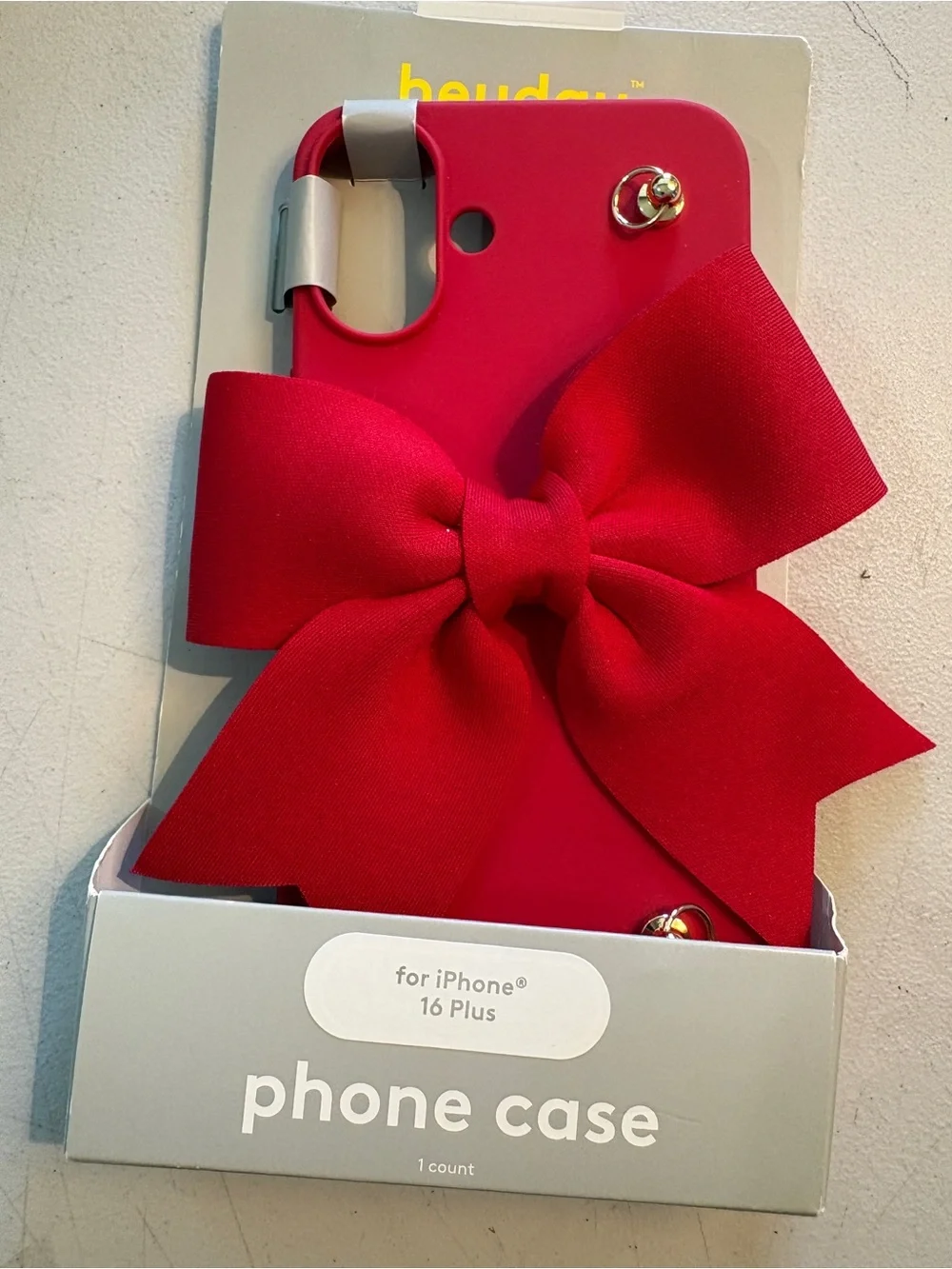 Red Bow iPhone Case - Large Fabric Bow Accent for 16+ iPhone New